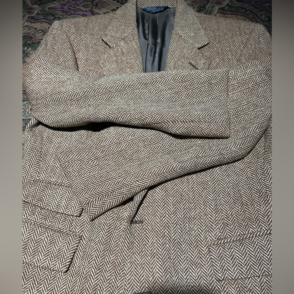 Men’s Blazer Polo Ralph Lauren Chestnut & Bone Wool Herringbone single breasted